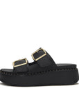 Gen-Ff Max Buckle Tumbled-Leather Two-Bar Slides