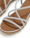 Gracie Crystal Strappy Back-Strap Sandals