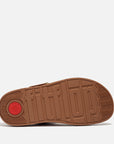 Women's HE7 592 Light Tan sandals with ergonomic footbed, Microwobbleboard midsole, soft leather upper, and stylish brushed-metal hardware.