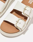 FITFLOP Urban White sandals in Canada with soft leather upper, brushed-metal buckles, and triple-density cushioning