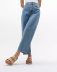 Gen-FF Buckle Two-Bar Leather Slides in Classic Beige