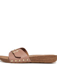 FITFLOP Iqushion Adjustable Buckle Leather Slides in Light Brown HF1 | Shop from eightywingold an official brand partner for Fitflop Canada and US.