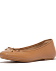 DELICATO Bow Soft Leather Ballerinas