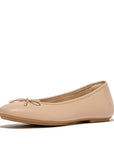 DELICATO Bow Soft Leather Ballerinas