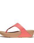 FITFLOP Lulu Leather Toe Post in Rosy Coral I88 | Shop from eightywingold an official brand partner for Fitflop Canada and US.