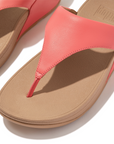 FITFLOP Lulu Leather Toe Post in Rosy Coral I88 | Shop from eightywingold an official brand partner for Fitflop Canada and US.