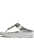 FitFlop IBO 011 Silver women's ergonomic sandals with smooth leather, marbled-resin hoops, and Microwobbleboard™ cushioning – available in Canada.