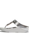 FitFlop IBO 011 Silver women's ergonomic sandals with smooth leather, marbled-resin hoops, and Microwobbleboard™ cushioning – available in Canada.