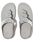 IBO 011 Silver FitFlop sandals for women with triple-resin ring detail, recycled metal accents, and all-day ergonomic comfort – shop in Canada.