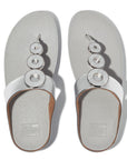 IBO 011 Silver FitFlop sandals for women with triple-resin ring detail, recycled metal accents, and all-day ergonomic comfort – shop in Canada.
