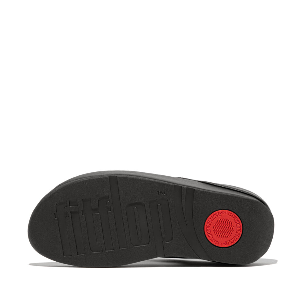 Elegant IE6 001 Black FitFlop sandals featuring chandelier-inspired crystals, ergonomic footbed, and lightweight cushioning – ideal for Canadian women.