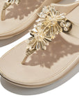 Platino FitFlop IG9 675 sandals with sparkling faceted crystals, triple-density Microwobbleboard™ midsole, and soft microfibre toe post – available in Canada.