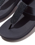 IK5 399 Midnight Blue FitFlop sandals featuring soft metallic shimmer, microfiber toe post, and APMA-approved triple-density cushioned midsole.