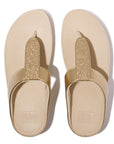 FINO Glitterdust Metallic Toe-Post Sandals in Platino