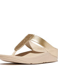 FINO Glitterdust Metallic Toe-Post Sandals in Platino