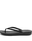 FITFLOP Iqushion Ergonomic Flip-Flops in Black E54 | Shop from eightywingold an official brand partner for Fitflop Canada and US.