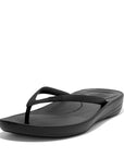 FITFLOP Iqushion Ergonomic Flip-Flops in Black E54 | Shop from eightywingold an official brand partner for Fitflop Canada and US.