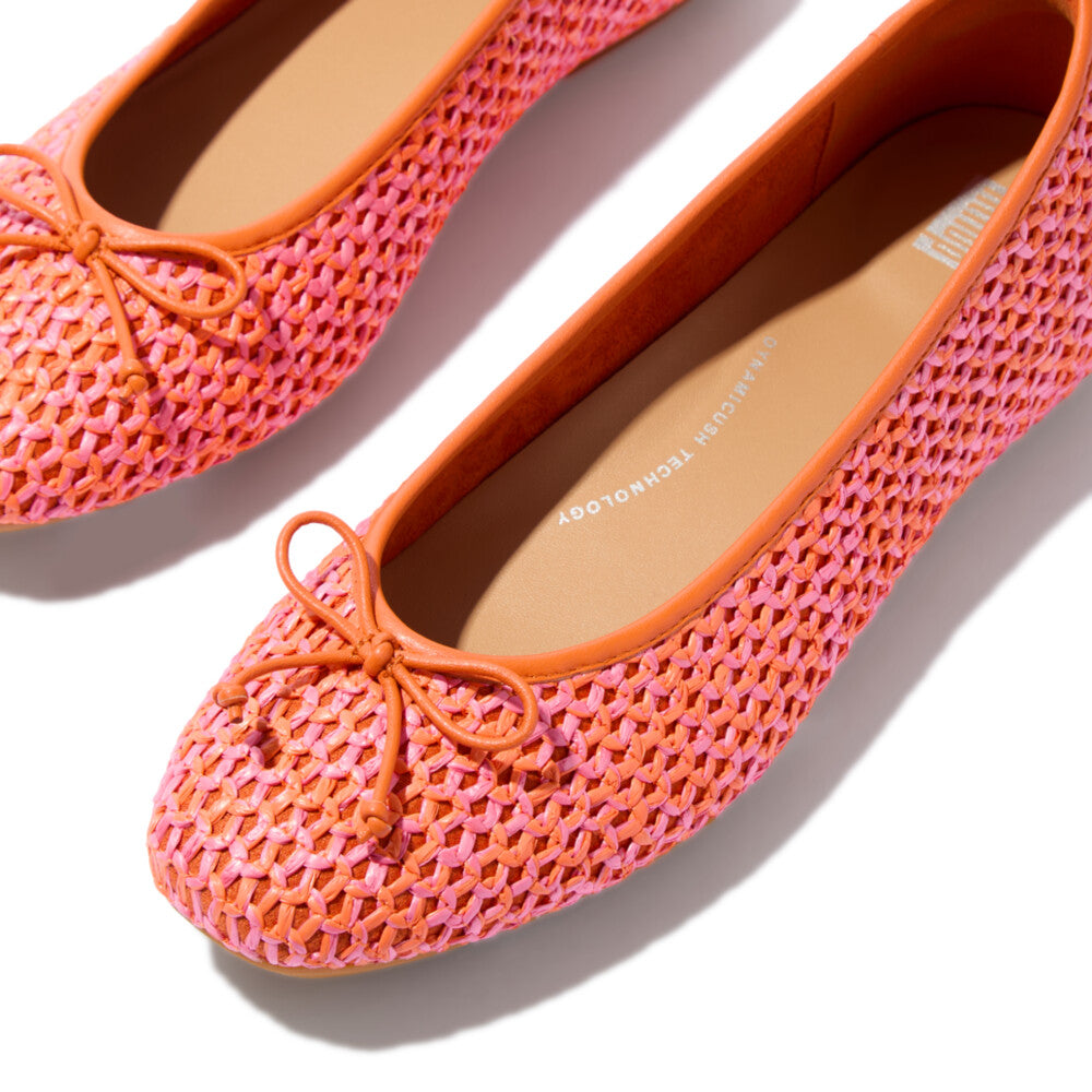 FITFLOP Satsuma Pink Perfect Mix flats with square toe ergonomic footbed and arch support in Canada
