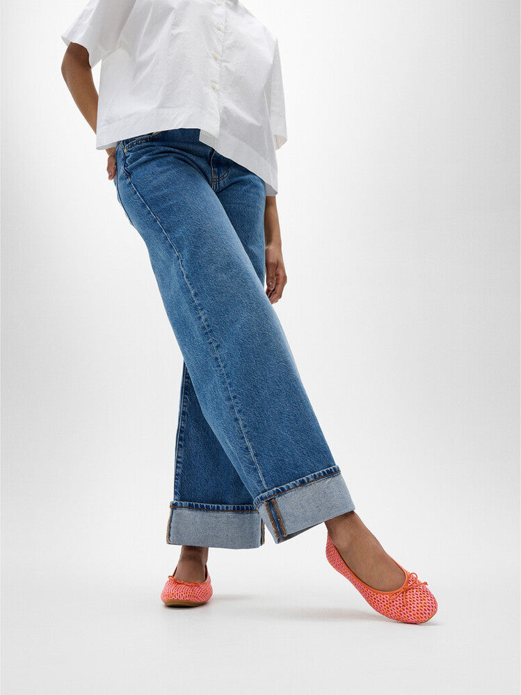 FITFLOP stylish Satsuma Pink Perfect Mix woven flats with boho detail and comfort in Canada