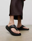 FITFLOP All Black streamlined comfort sandals with arch support and road grip in Canada