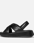 F-MODE Knot Soft-Leather Flatform Back-Strap Sandals in Black IX9-090 | Shop from eightywingold an official brand partner for Fitflop Canada and US.