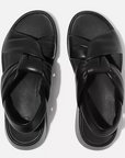 F-MODE Knot Soft-Leather Flatform Back-Strap Sandals in Black IX9-090 | Shop from eightywingold an official brand partner for Fitflop Canada and US.