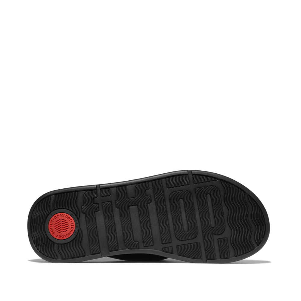 FITFLOP stylish All Black sandals with triple density midsole and padded leather in Canada
