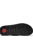 FITFLOP stylish All Black sandals with triple density midsole and padded leather in Canada