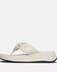 Paris Beige FITFLOP leather sandals in Canada with sculptural knotted strap and Microwobbleboard flatform sole