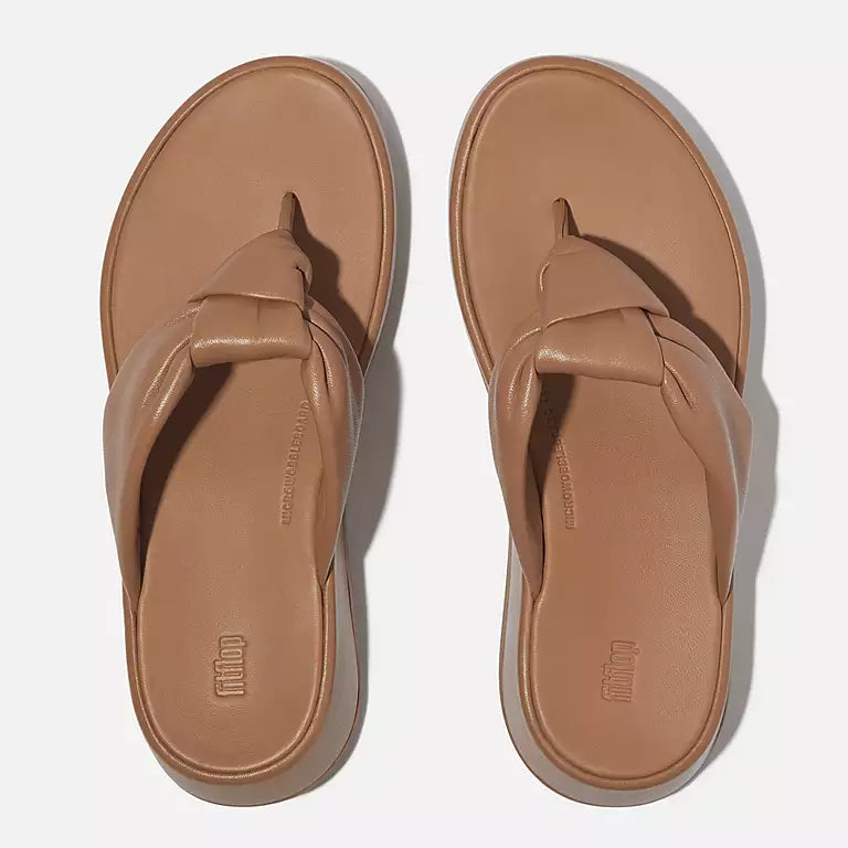 FITFLOP Classic Tan luxe leather flatform sandals with natural arch support in Canada