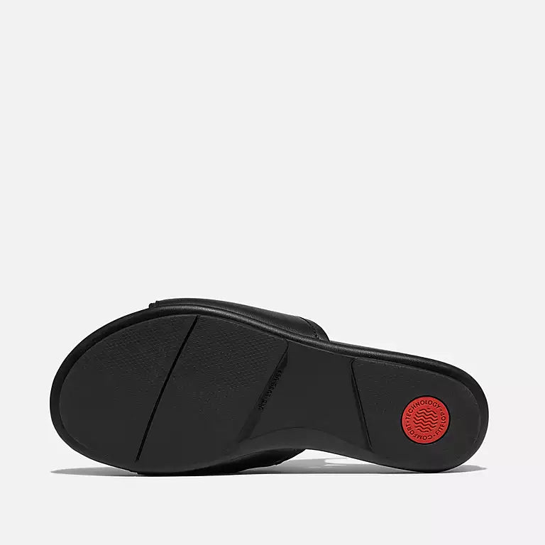 FITFLOP elegant bow detail sandals in luxe black leather with arch support in Canada