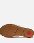 Sole view of FITFLOP Paris Beige slides in Canada with pressure-diffusing footbed and faux-leather-wrapped sole