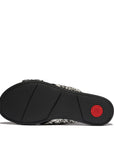 FITFLOP Black Ivory Mix summer sandals with soft lining and cushioned flat sole in Canada