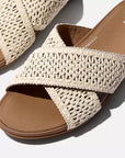 FITFLOP Deep Tan Ivory slip on sandals with ergonomic support and chic design in Canada