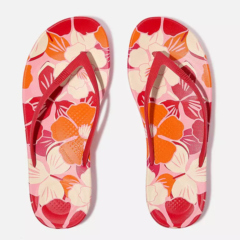 Top view of FITFLOP Redberry Mix iQushion sandals in Canada with contoured footbed and summer-ready support