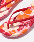 FITFLOP flip-flops in Redberry Mix in Canada featuring bold flower design and featherlight iQushion cushioning