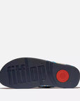 Sole view Colorful FITFLOP Lulu sandals in Canada in Midnight Navy Mix with ergonomic cushioning for all-day wear