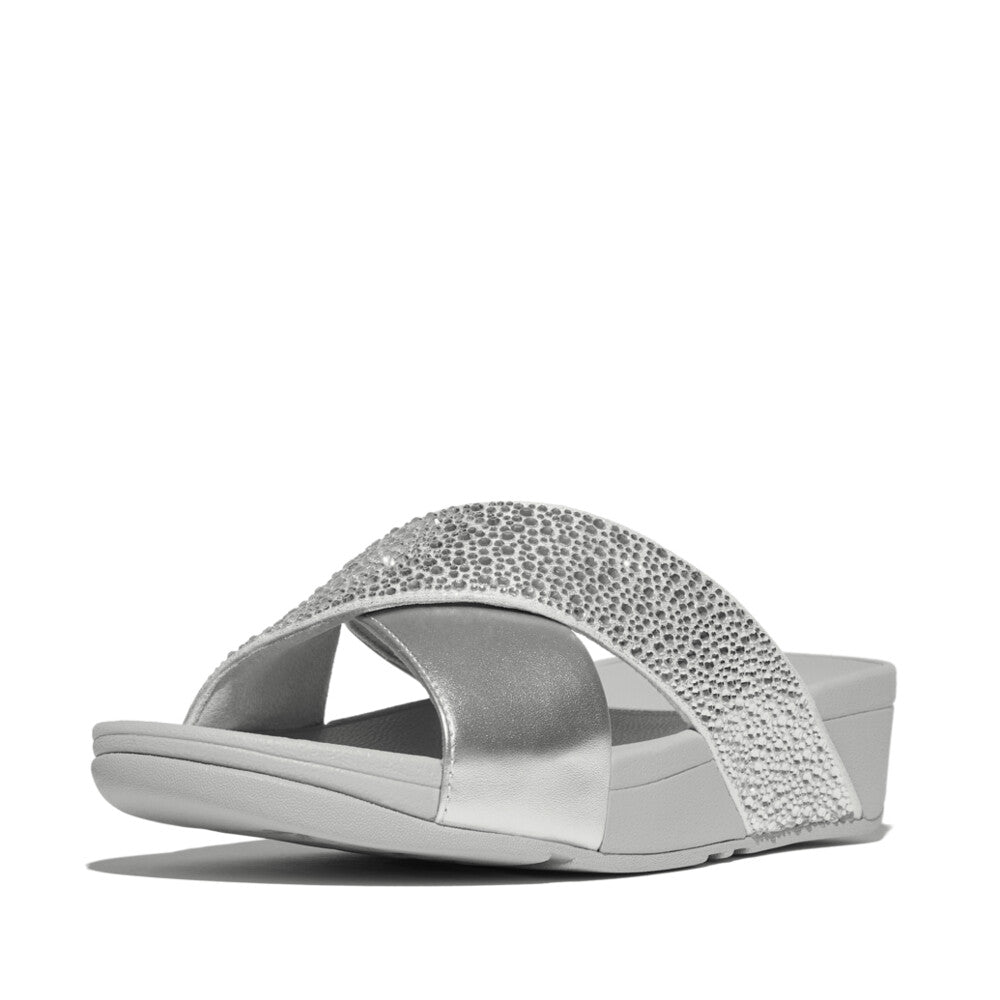 FITFLOP sandals in Canada in Silver featuring sparkling multi-size crystals and ergonomic footbed