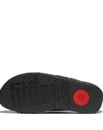 FITFLOP All Black slip-on sandals in Canada with padded straps and APMA-approved comfort design