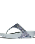 LULU Mult-Tonal Glitter Toe-Post Sandals in Quiet Blue