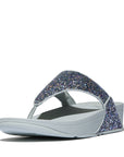 LULU Mult-Tonal Glitter Toe-Post Sandals in Quiet Blue