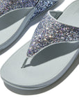 LULU Mult-Tonal Glitter Toe-Post Sandals in Quiet Blue