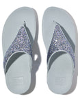 LULU Mult-Tonal Glitter Toe-Post Sandals in Quiet Blue