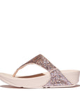 Side profile of Nude Rose Mix FITFLOP sandals in Canada with statement sparkle and all-day comfort