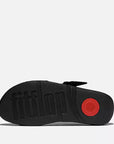Sole View FITFLOP All Black sandals in Canada featuring tortoiseshell buckle and ergonomic triple-density midsole