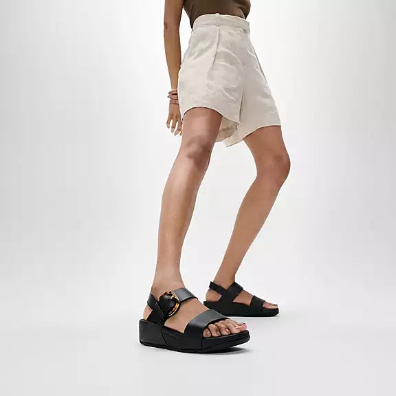 Chic and supportive FITFLOP All Black sandals in Canada with slip-resistant sole and contoured arch support