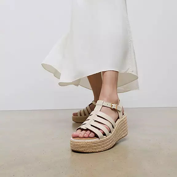 Stylish Paris Beige FITFLOP wedge sandals in Canada with summer-ready espadrille sole and all-day comfort