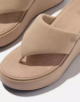 Classic Beige FITFLOP PlatFForm sandals in Canada with high-wedge CushX midsole and toe-post design