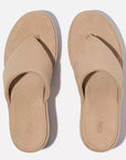 Top view of Classic Beige FITFLOP PlatFForm toe-post sandals in Canada with impact pillow and subtle branding