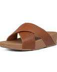 Lulu Leather Cross Slides